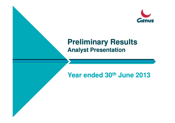 preliminary results preliminary results