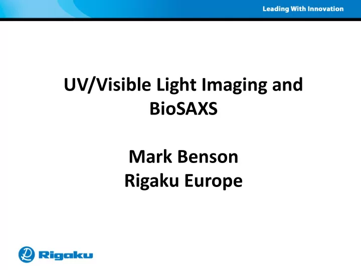 uv visible light imaging and