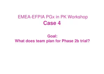 Case 4  Goal:  What does team plan for Phase 2b trial? Phase 2A study  PK results by CYP2C8
