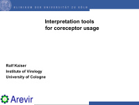 interpretation tools for coreceptor usage