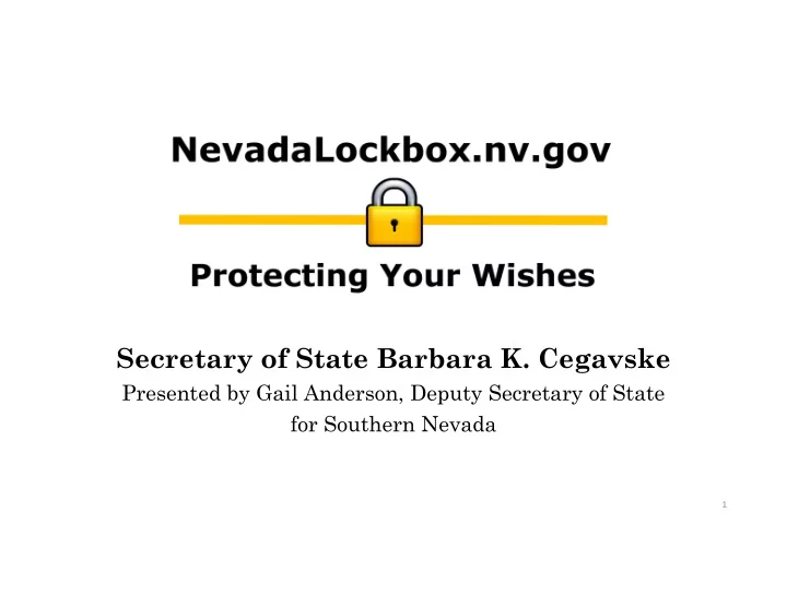 secretary of state barbara k cegavske