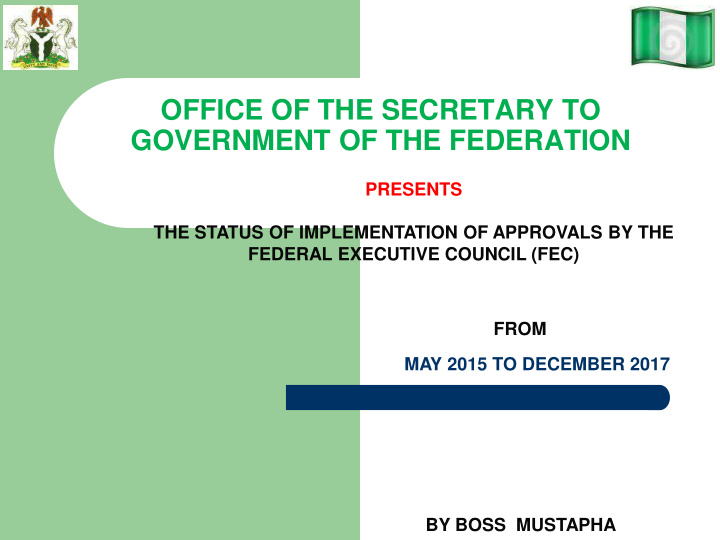 government of the federation