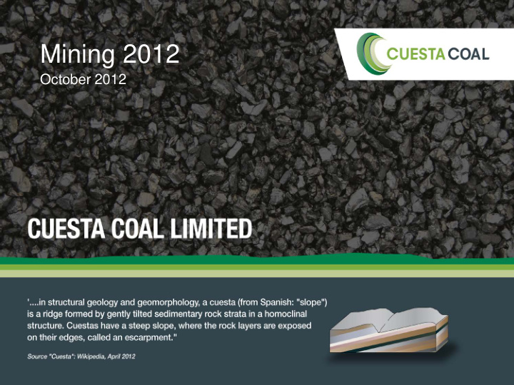 investor presentation mining 2012