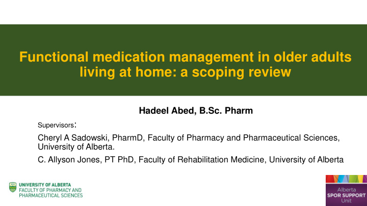 functional medication management in older adults living