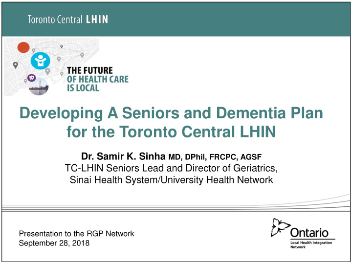 developing a seniors and dementia plan for the toronto