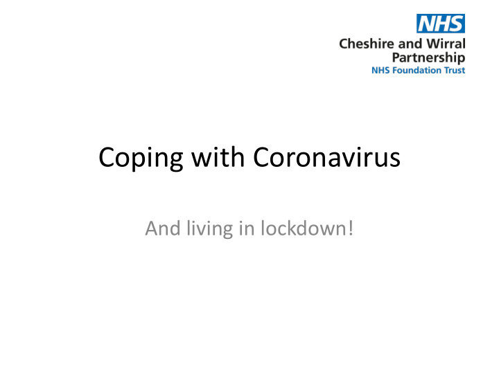 coping with coronavirus