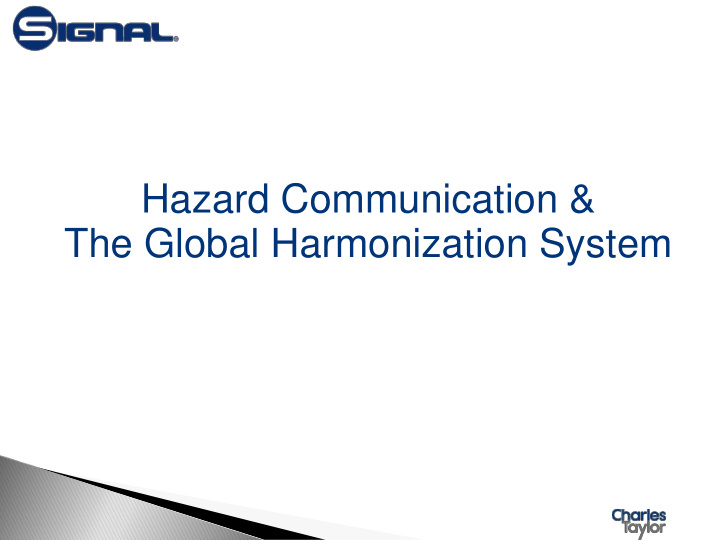 hazard communication amp the global harmonization system