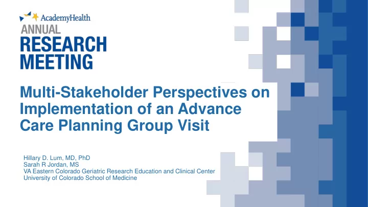 multi stakeholder perspectives on implementation of an
