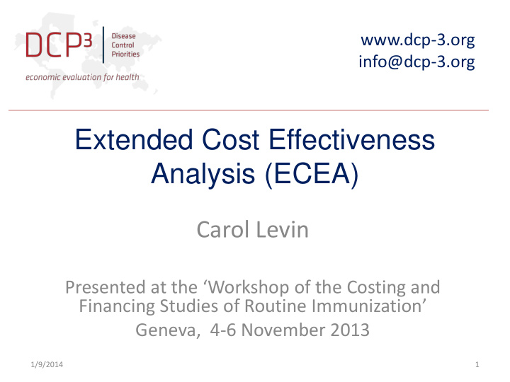 extended cost effectiveness analysis ecea