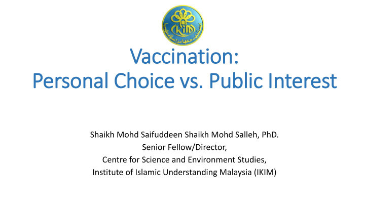 personal choice vs public in interest