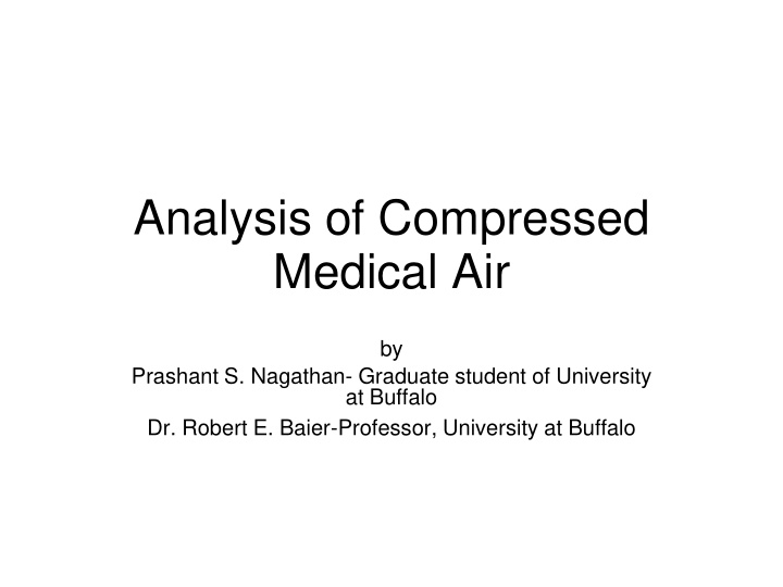 analysis of compressed medical air