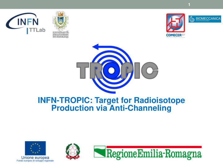 infn tropic target for radioisotope production via anti