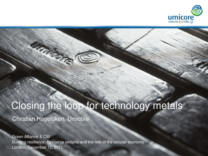 closing the loop for technology metals