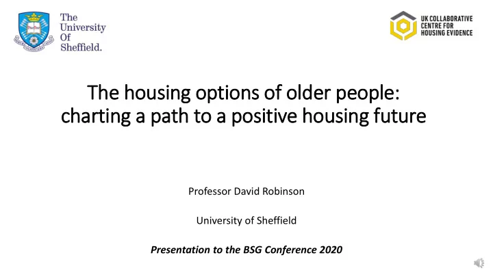 the housing options of f old lder people