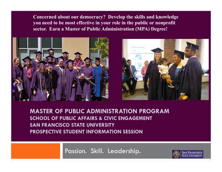 passion skill leadership session overview