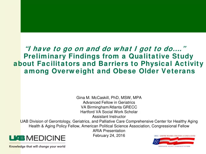 preliminary findings from a qualitative study about