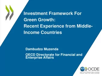 Dambudzo Muzenda  OECD Directorate for Financial and  Enterprise Affairs  Overview of DAF/INV Work