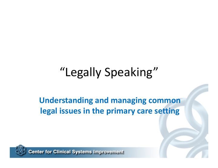 legally speaking