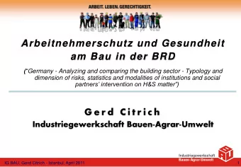 Arbeitnehmerschutz und Gesundheit  am Bau in der BRD (  Germany - Analyzing and comparing the