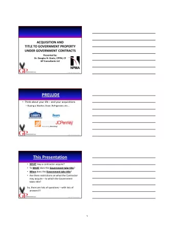 PRELUDE  Think about your life  and your acquisitions  Buying a Washer, Dryer,