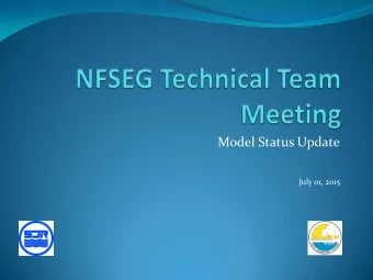 Model Status Update  July 01, 2015  Agenda  Purpose  Model Development Update  Model