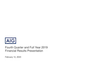 Fourth Quarter and Full Year 2019  Financial Results Presentation  February 13, 2020  Cautionary