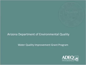 Arizona Department of Environmental Quality  Water Quality Improvement Grant Program  Who am I?