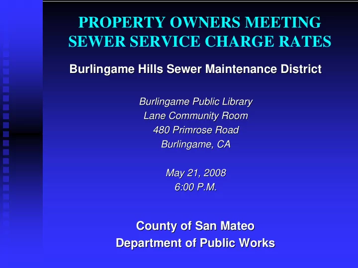property owners meeting sewer service charge rates