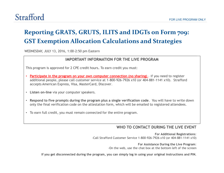 reporting grats gruts ilits and idgts on form 709 gst