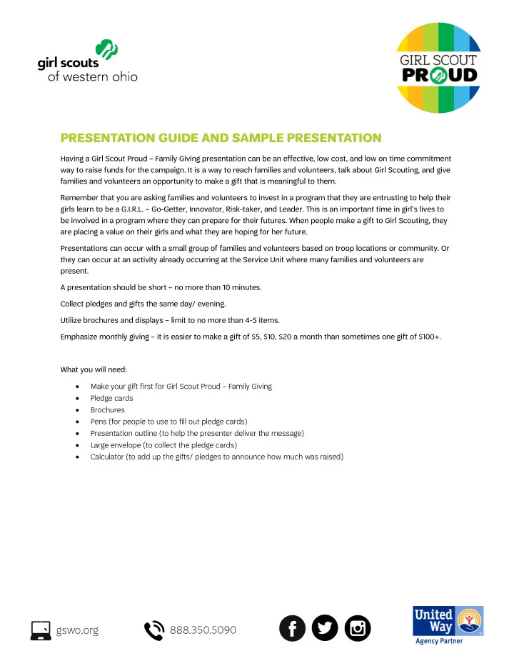 presentation guide and sample presentation
