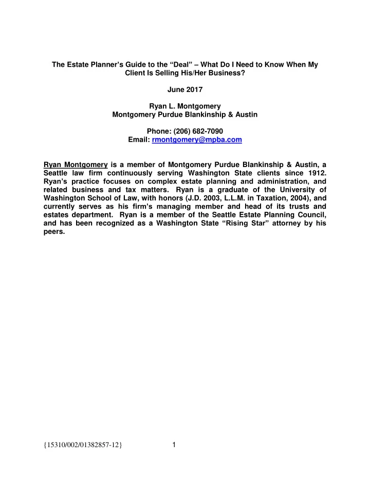 the estate planner s guide to the deal what do i need to