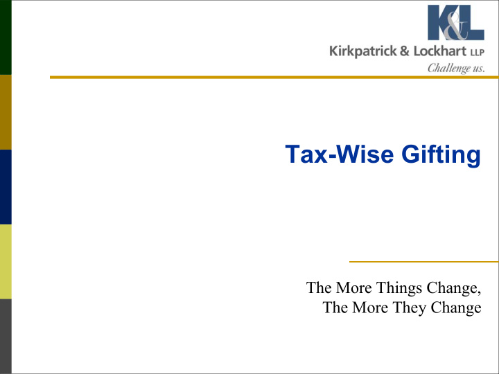 tax wise gifting