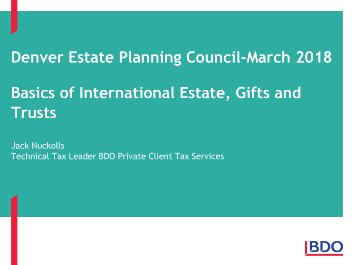 denver estate planning council march 2018 basics of