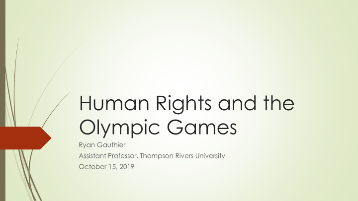 human rights and the olympic games