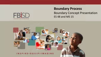 Boundary Process  Boundary Concept Presentation  ES 48 and MS 15  Introduction  Beth Martinez