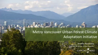 Metro Vancouver Urban Forest Climate  Adaptation Initiative  Amelia Needoba  Principal &amp; Senior