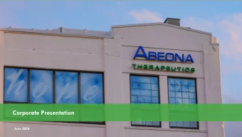 Corporate Presentation  June 2020  Abeona Therapeutics Corporate Presentation, June 2020  Safe