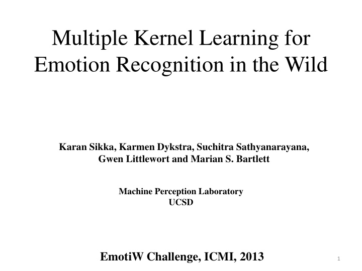 emotion recognition in the wild