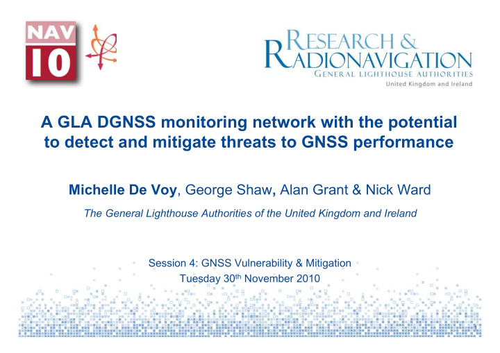 a gla dgnss monitoring network with the potential to