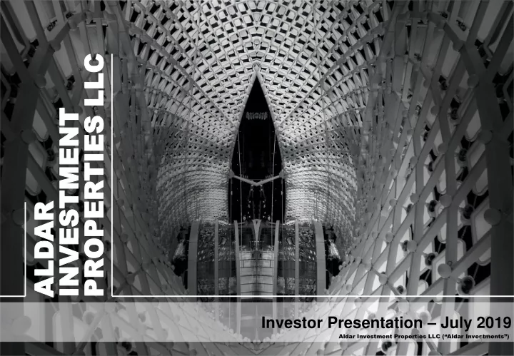 llc ties ll investment ment operties invest aldar ar