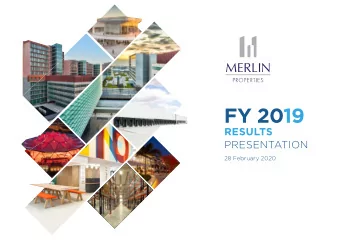 FY 2019 RESULTS  PRESENTATION  28 February 2020  DISCLAIMER  This presentation has been prepared by