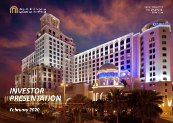 INVESTOR  PRESENTATION  February 2020  CONTENTS  TABLE OF CONTENTS  Majid Al Futtaim 2019