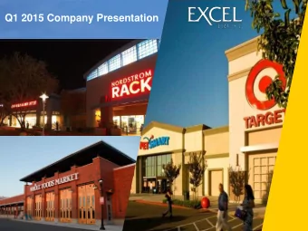 Q1 2015 Company Presentation  Company and  Portfolio Overview  Portfolio Overview Strong Anchor