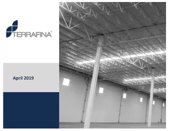 April 2019  Disclaimer  This presentation is strictly confidential and is being furnished to you