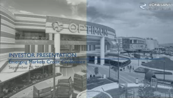 INVESTOR PRESENTATION  Emerging Markets Credit Conference  September 26, 2019  1  First Half 2019