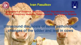 Ultrasound diagnosis of some pathological  changes of the udder and teat in cows  Introduction