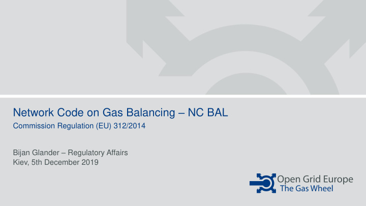 network code on gas balancing nc bal