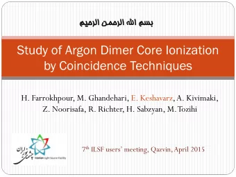 by Coincidence Techniques  H. Farrokhpour, M. Ghandehari, E. Keshavarz, A. Kivimaki,  Z. Noorisafa,