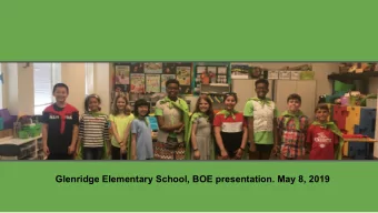 Glenridge Elementary School, BOE presentation. May 8, 2019  CLAYMO  Care Lots About Yourself