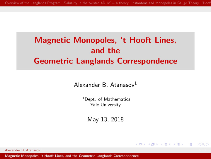 magnetic monopoles t hooft lines and the geometric